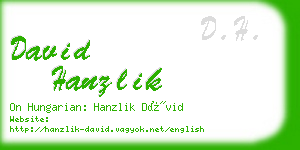 david hanzlik business card